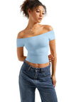 Buttery Soft Off Shoulder Shirt - Short Sleeve