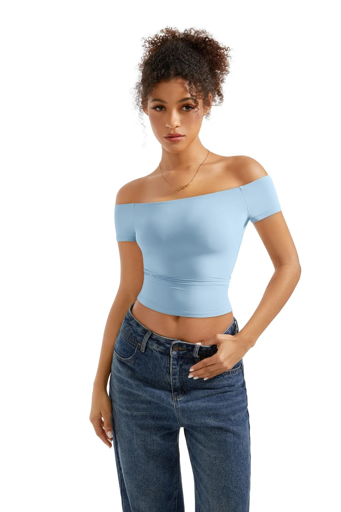 Buttery Soft Off Shoulder Shirt - Short Sleeve