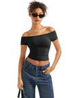 Buttery Soft Off Shoulder Shirt - Short Sleeve