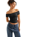 Buttery Soft Off Shoulder Shirt - Short Sleeve