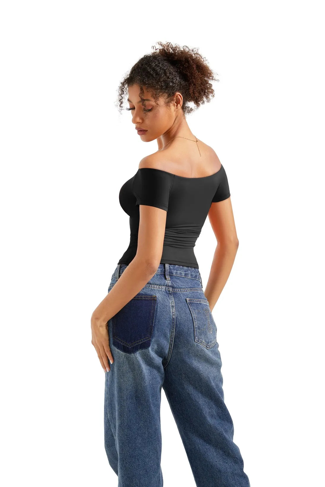 Buttery Soft Off Shoulder Shirt - Short Sleeve