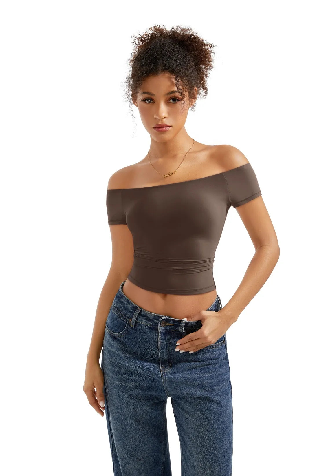 Buttery Soft Off Shoulder Shirt - Short Sleeve