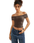 Buttery Soft Off Shoulder Shirt - Short Sleeve