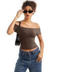 Buttery Soft Off Shoulder Shirt - Short Sleeve