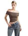 Buttery Soft Off Shoulder Shirt - Short Sleeve