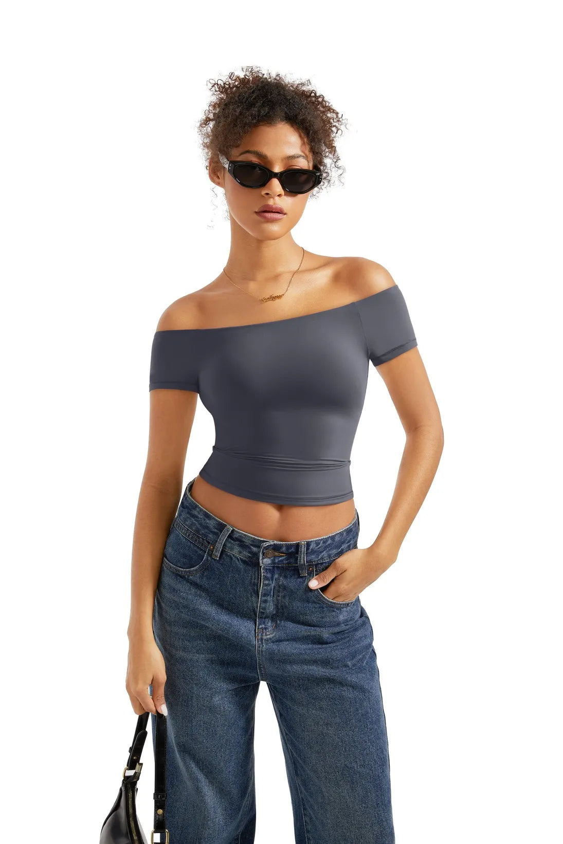 Buttery Soft Off Shoulder Shirt - Short Sleeve