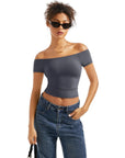 Buttery Soft Off Shoulder Shirt - Short Sleeve