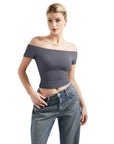 Buttery Soft Off Shoulder Shirt - Short Sleeve