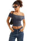 Buttery Soft Off Shoulder Shirt - Short Sleeve