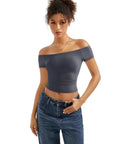 Buttery Soft Off Shoulder Shirt - Short Sleeve