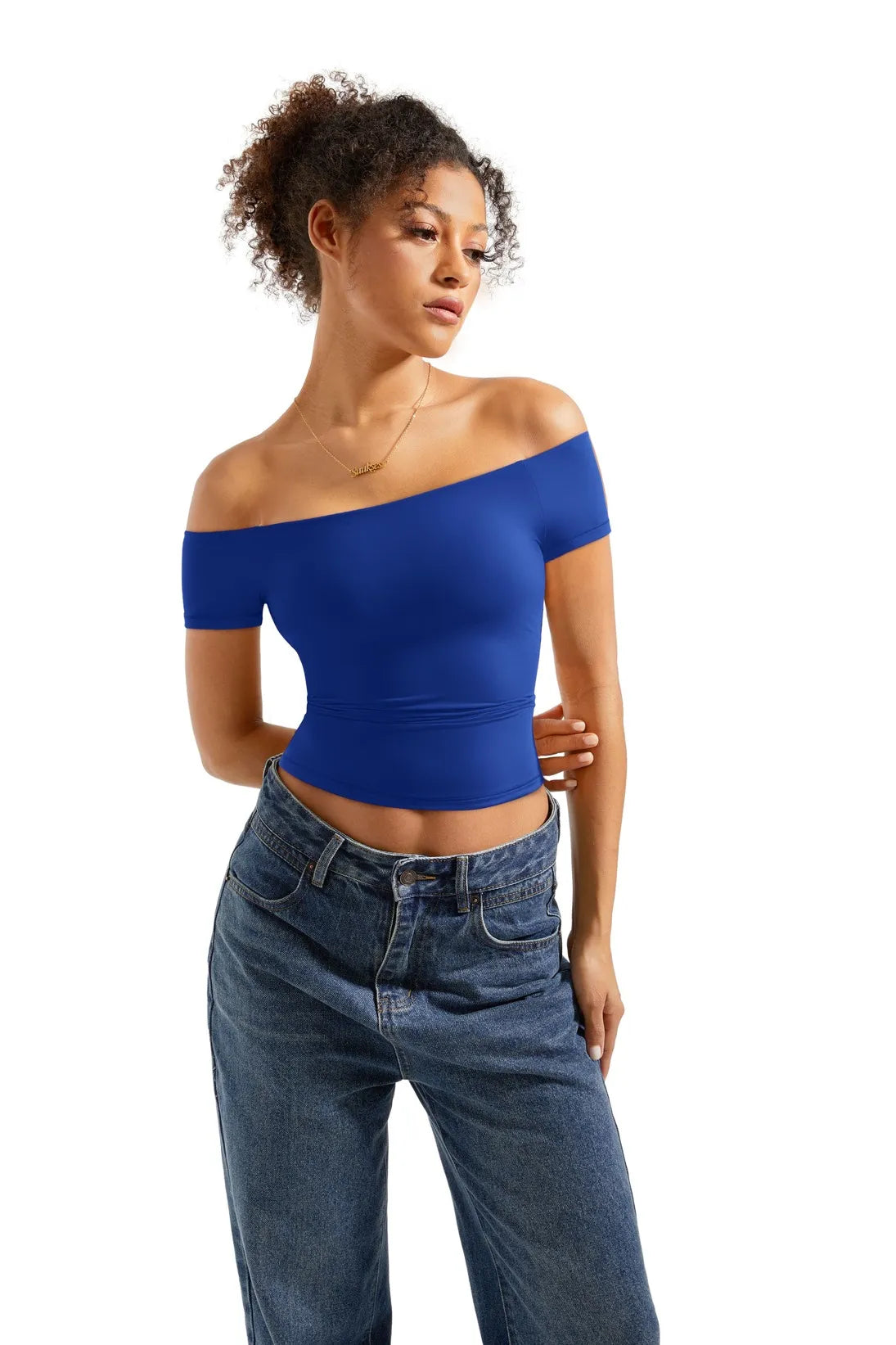 Buttery Soft Off Shoulder Shirt - Short Sleeve