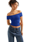 Buttery Soft Off Shoulder Shirt - Short Sleeve