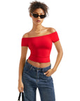 Buttery Soft Off Shoulder Shirt - Short Sleeve