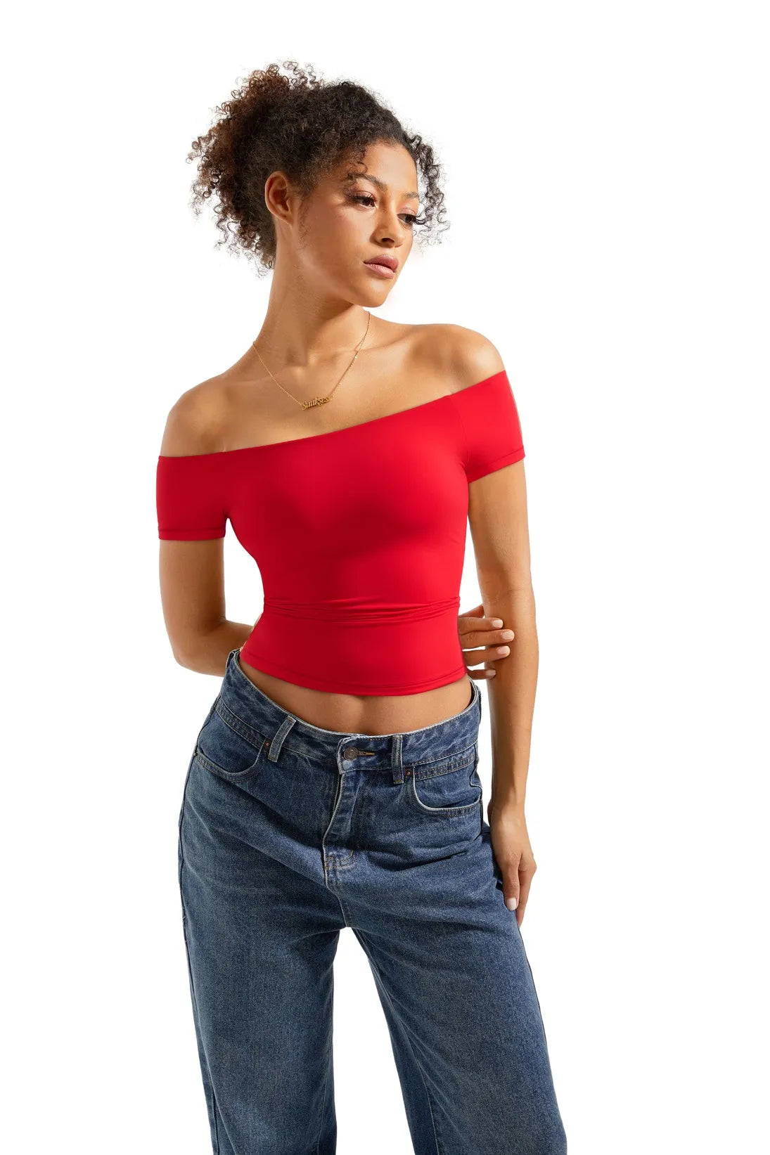 Buttery Soft Off Shoulder Shirt - Short Sleeve