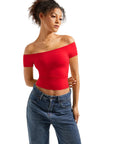 Buttery Soft Off Shoulder Shirt - Short Sleeve