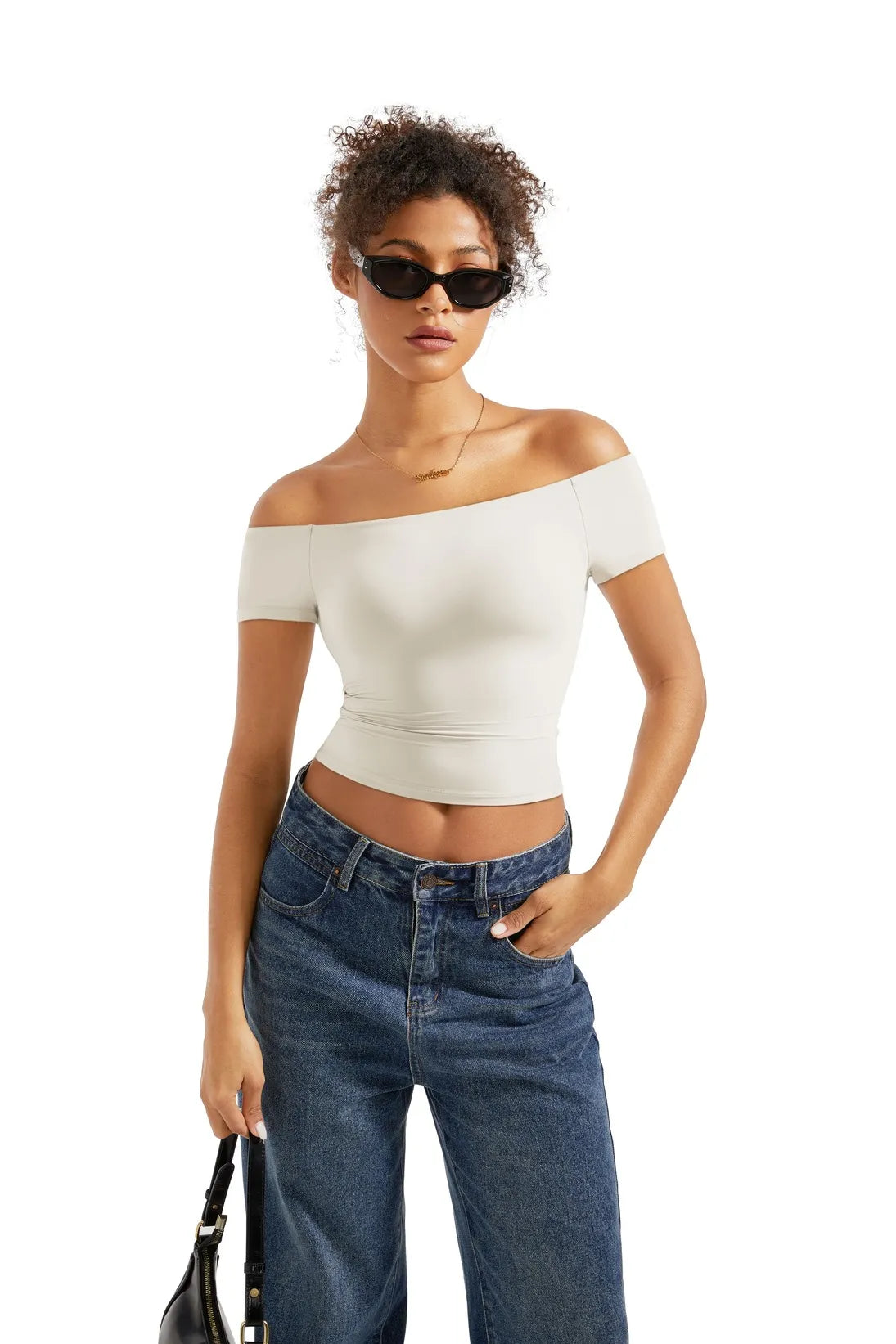 Buttery Soft Off Shoulder Shirt - Short Sleeve