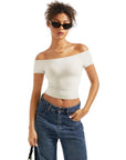 Buttery Soft Off Shoulder Shirt - Short Sleeve