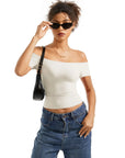 Buttery Soft Off Shoulder Shirt - Short Sleeve