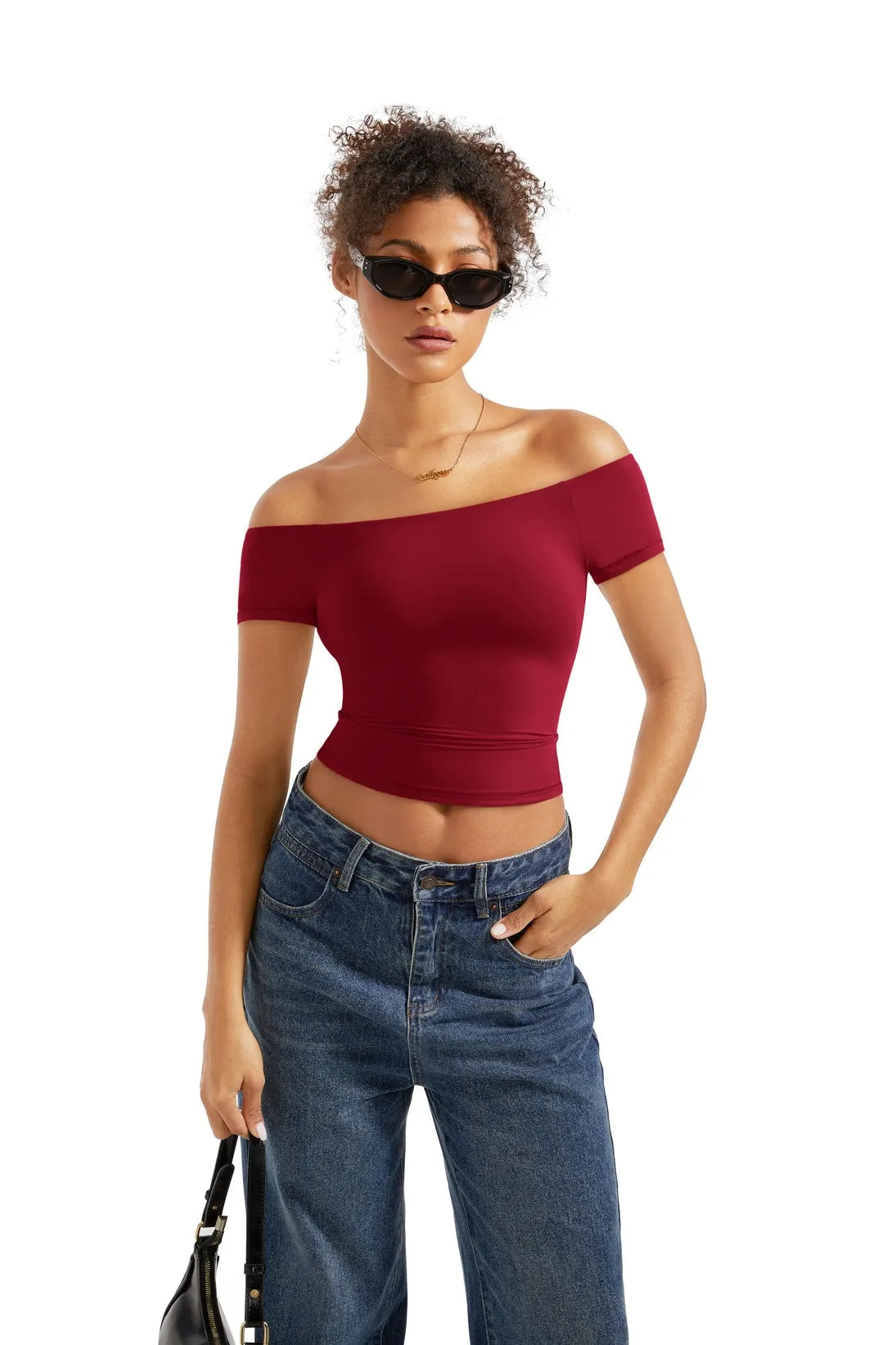 Buttery Soft Off Shoulder Shirt - Short Sleeve