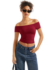 Buttery Soft Off Shoulder Shirt - Short Sleeve