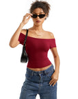 Buttery Soft Off Shoulder Shirt - Short Sleeve