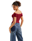 Buttery Soft Off Shoulder Shirt - Short Sleeve