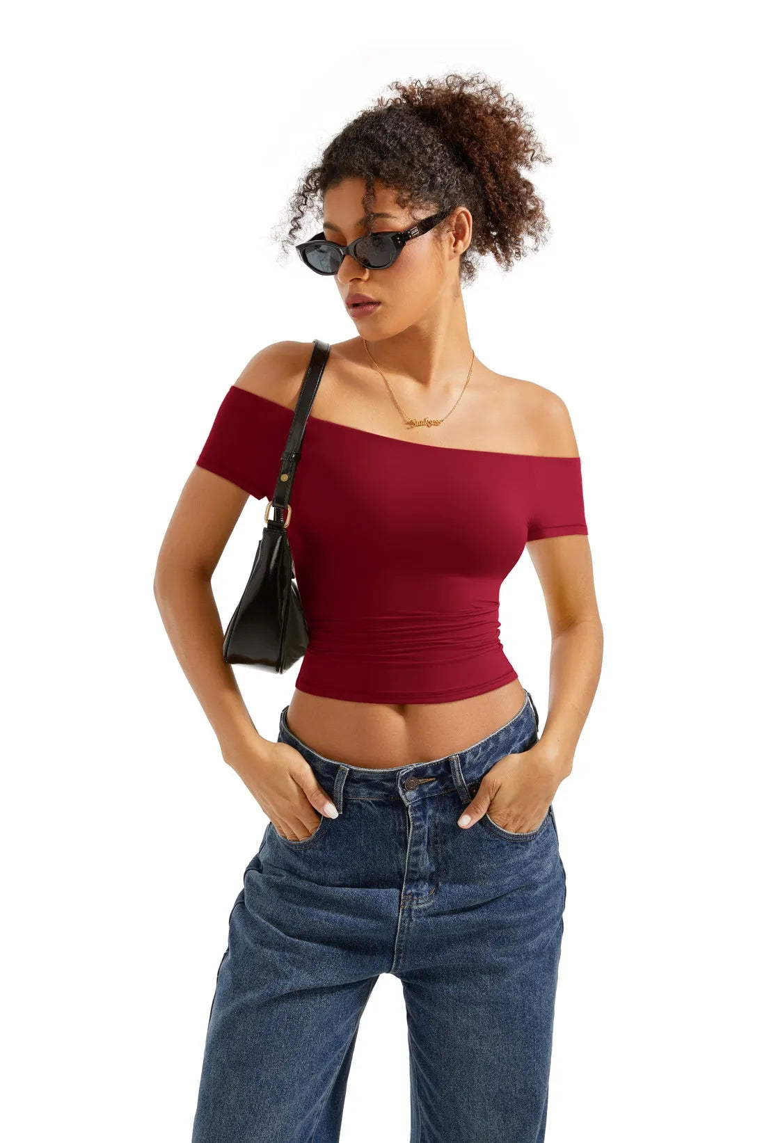 Buttery Soft Off Shoulder Shirt - Short Sleeve