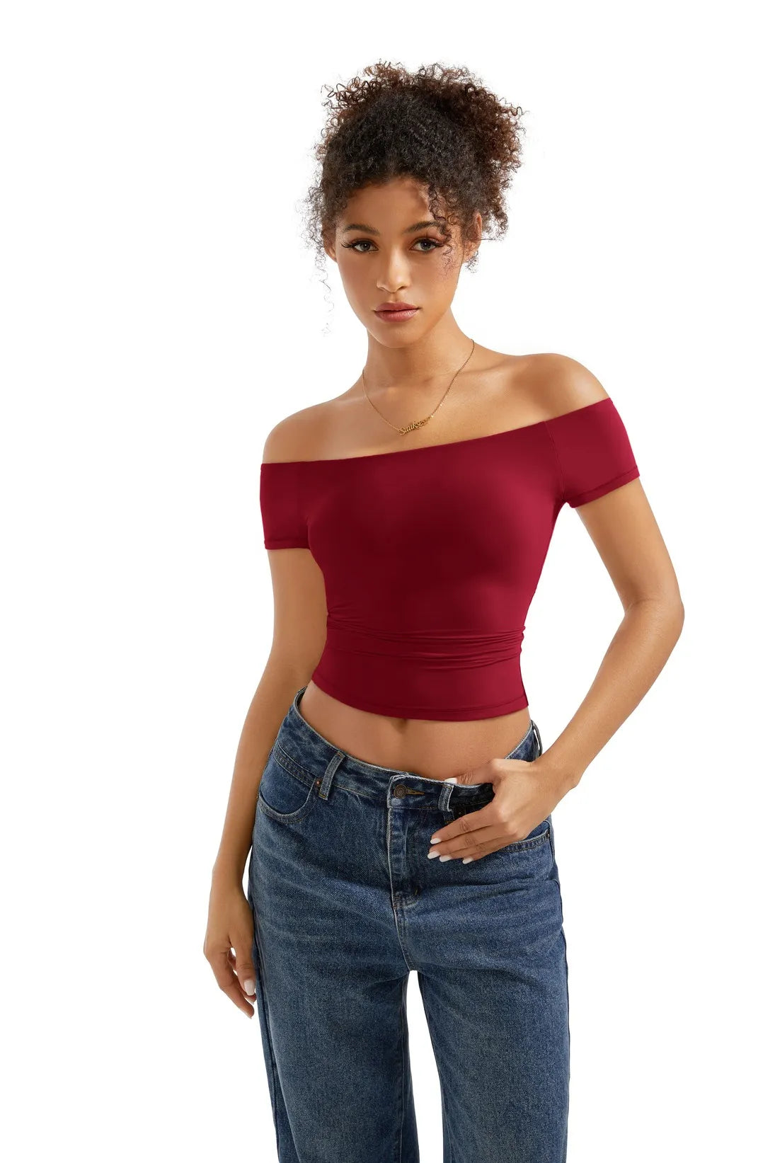 Buttery Soft Off Shoulder Shirt - Short Sleeve