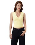 V Neck Double Lined Camisole Tank Tops-SUUKSESS-SUUKSESS