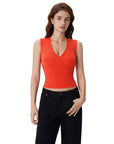 V Neck Double Lined Camisole Tank Tops-SUUKSESS-SUUKSESS