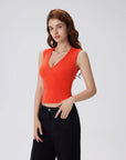 V Neck Double Lined Camisole Tank Tops-SUUKSESS-SUUKSESS