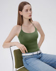 Open Back Silver Botton Y2K Tank Tops