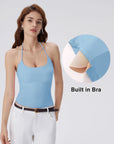 Open Back Silver Botton Y2K Tank Tops