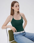Open Back Silver Botton Y2K Tank Tops