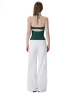 Open Back Silver Botton Y2K Tank Tops