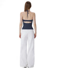 Open Back Silver Botton Y2K Tank Tops