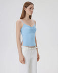 Ruched V Neck Desigh Tank Top-SUUKSESS-SUUKSESS
