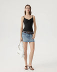 Ruched V Neck Desigh Tank Top-SUUKSESS-SUUKSESS