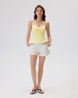 Ruched V Neck Desigh Tank Top-SUUKSESS-SUUKSESS