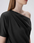 Asymmetrical Off Shoulder Short Sleeve T-Shirts-SUUKSESS-SUUKSESS