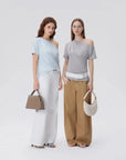 Asymmetrical Off Shoulder Short Sleeve T-Shirts-SUUKSESS-SUUKSESS