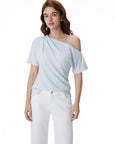 Asymmetrical Off Shoulder Short Sleeve T-Shirts-SUUKSESS-SUUKSESS