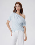 Asymmetrical Off Shoulder Short Sleeve T-Shirts-SUUKSESS-SUUKSESS