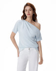 Asymmetrical Off Shoulder Short Sleeve T-Shirts-SUUKSESS-SUUKSESS