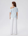 Asymmetrical Off Shoulder Short Sleeve T-Shirts-SUUKSESS-SUUKSESS