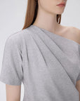 Asymmetrical Off Shoulder Short Sleeve T-Shirts-SUUKSESS-SUUKSESS