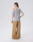 Asymmetrical Off Shoulder Short Sleeve T-Shirts-SUUKSESS-SUUKSESS