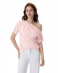 Asymmetrical Off Shoulder Short Sleeve T-Shirts-SUUKSESS-SUUKSESS