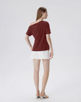 Asymmetrical Off Shoulder Short Sleeve T-Shirts-SUUKSESS-SUUKSESS