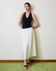 Deep V Halter Open Back Tank Tops